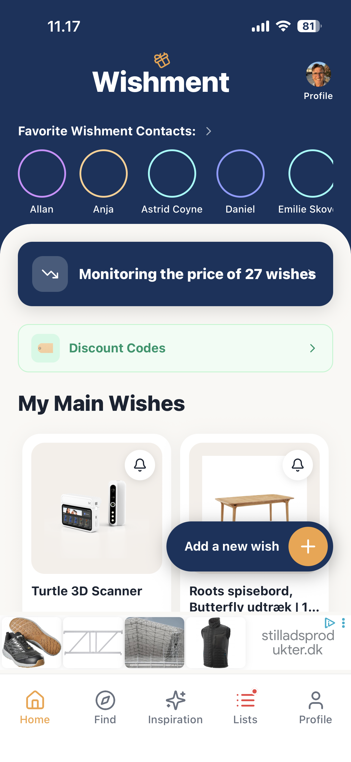 Wishment App Screenshot